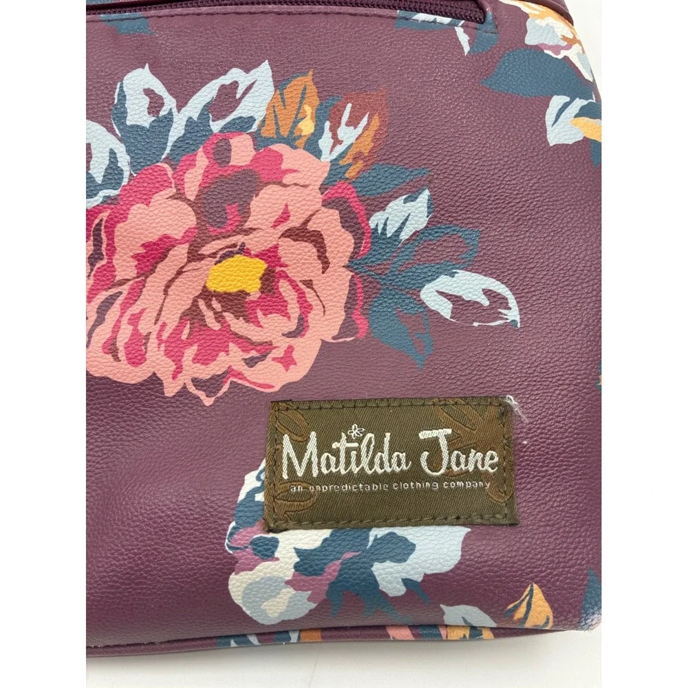 Matilda Jane Floral Faux Leather Backpack Purple Pink Whimsical Bookbag Bag